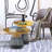 2-Piece Round Nesting Side Table Set with Matte Gold Metal Tray Tops and Smoky Gray Glass Bases-1801020870-1801020864
