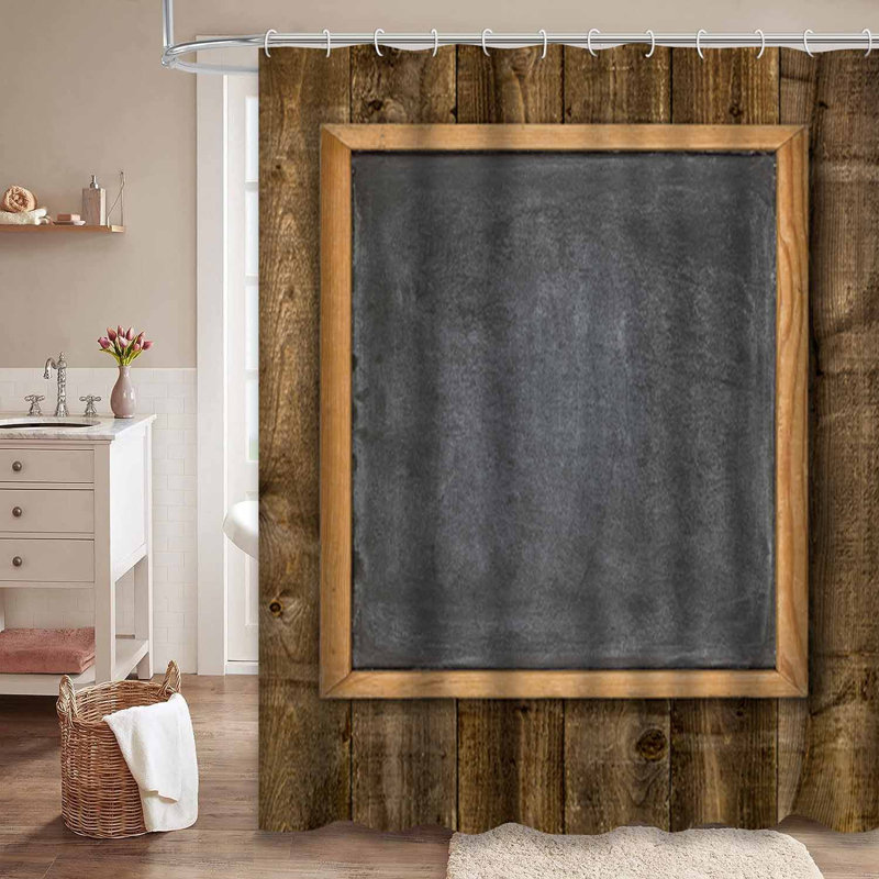 Rideau de douche avec 12 crochets Blackboard, L 72 po x l 78 po