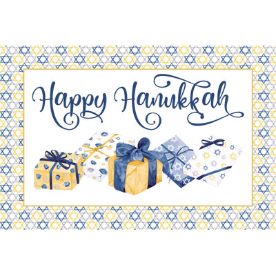 Launia Hanukkah Nights Landscape V On White par Tara Reed