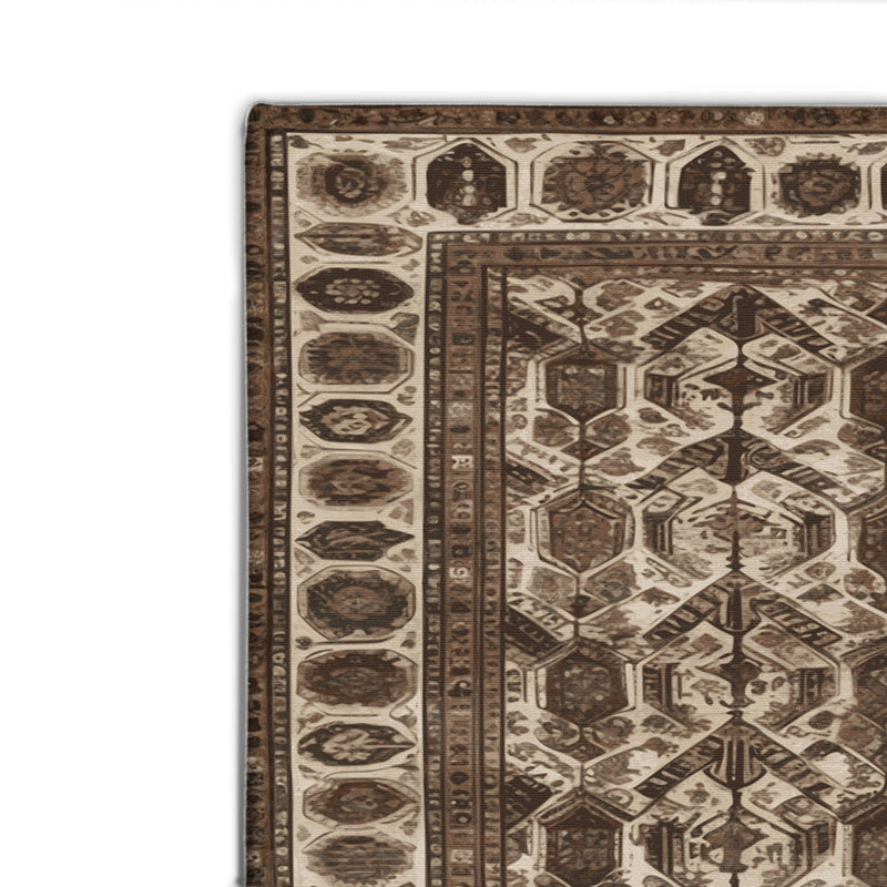 Persian Gray Indoor and Outdoor Area Rug, Rectangle 8' x 10'