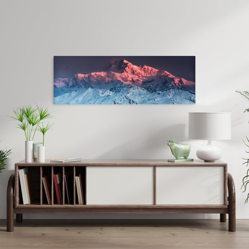 Mont Denali, paysage abstrait contemporain, art mural, H 36 po x l 12 po