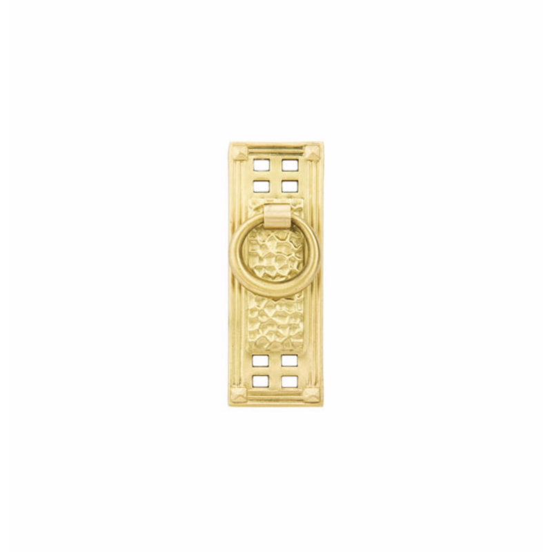 Hammered Ring Pull, Satin Brass