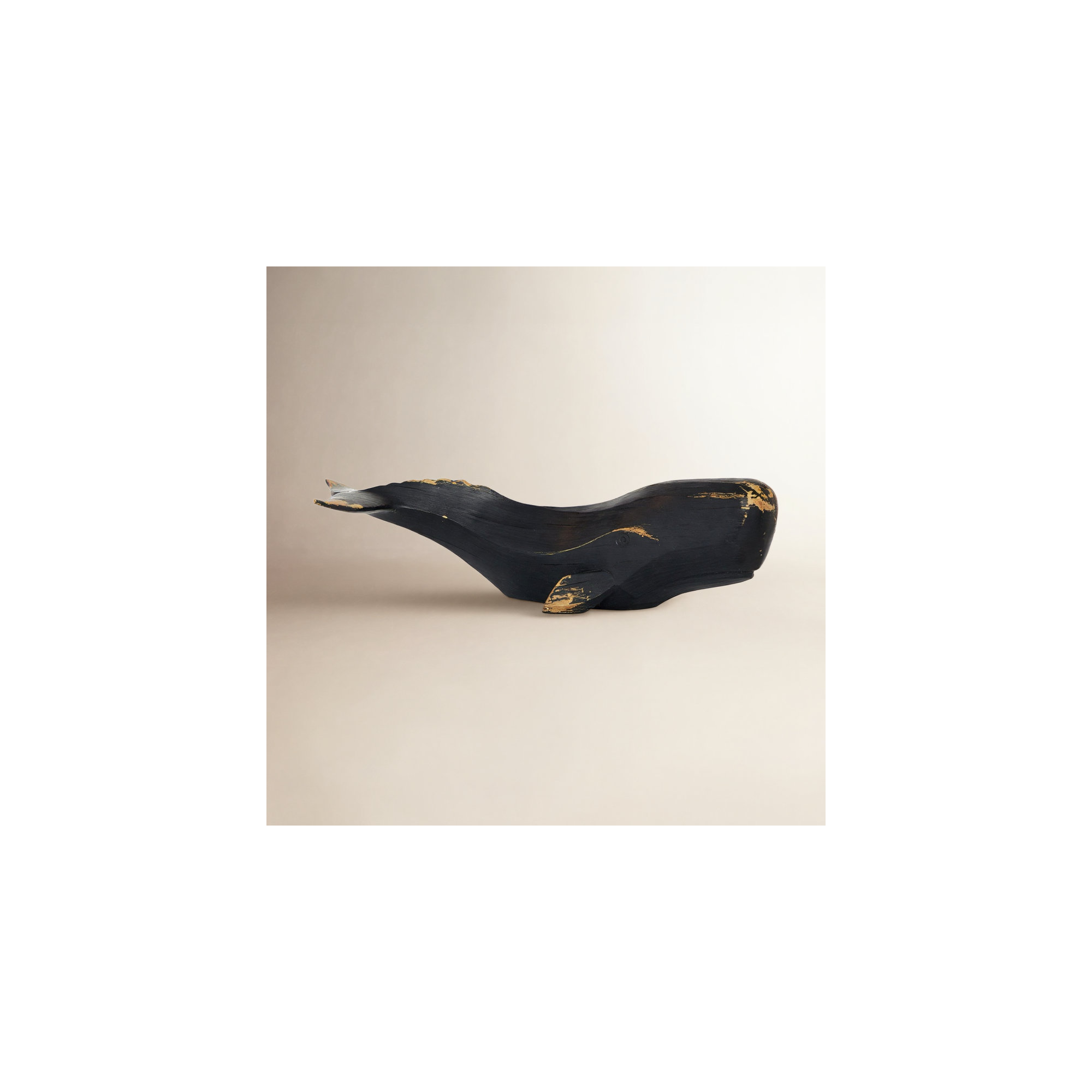 Ruthanne Rhonda Polyresin Whale Sculpture, 7" H x 25.39" W x 8.35" D