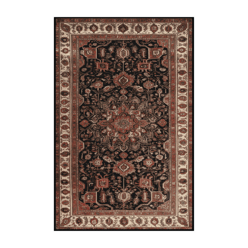 Machine Washable Persian Brown Area Rug