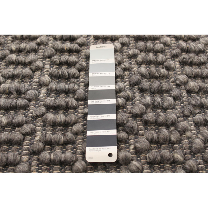 Tapis gris en laine tressé à la main Zurich