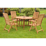 Fredrick Outdoor 5 - Piece Teak Dining Set