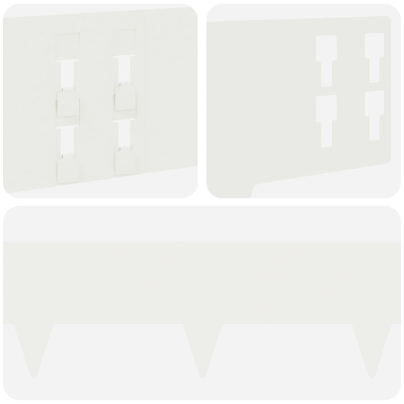 100 cm W Steel Lawn Edging Fencing, 15cm H x 100cm W, White
