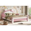 Lit plateforme tapissier pour enfant complet en forme de chat, cadre de lit pour enfant à profil bas de style princesse pour chambre à coucher, blanc et rose-917340044