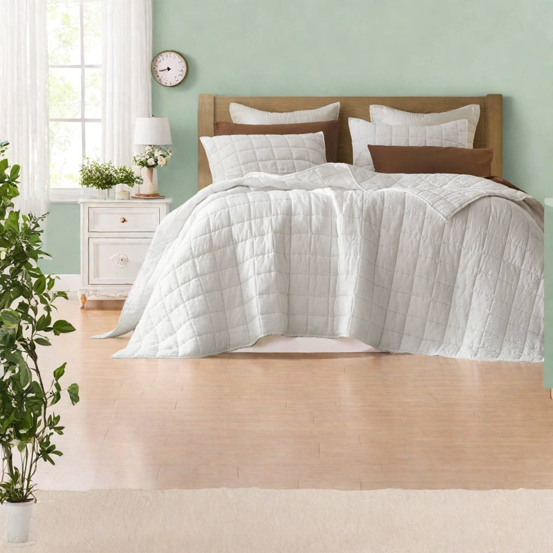 Premium Linen Bedding Sets, King/cal King, Rustic White Elegance