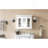 35" Bathroom Medicine Cabinet with Mirror, 5 Closed & Adjustable Shelves, Bathroom Wall Mounted Storage Cabinet with Glass Doors