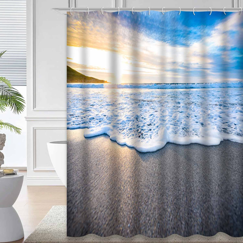 Rideau de douche tropical à 12 crochets, L 72 po x l 72 po