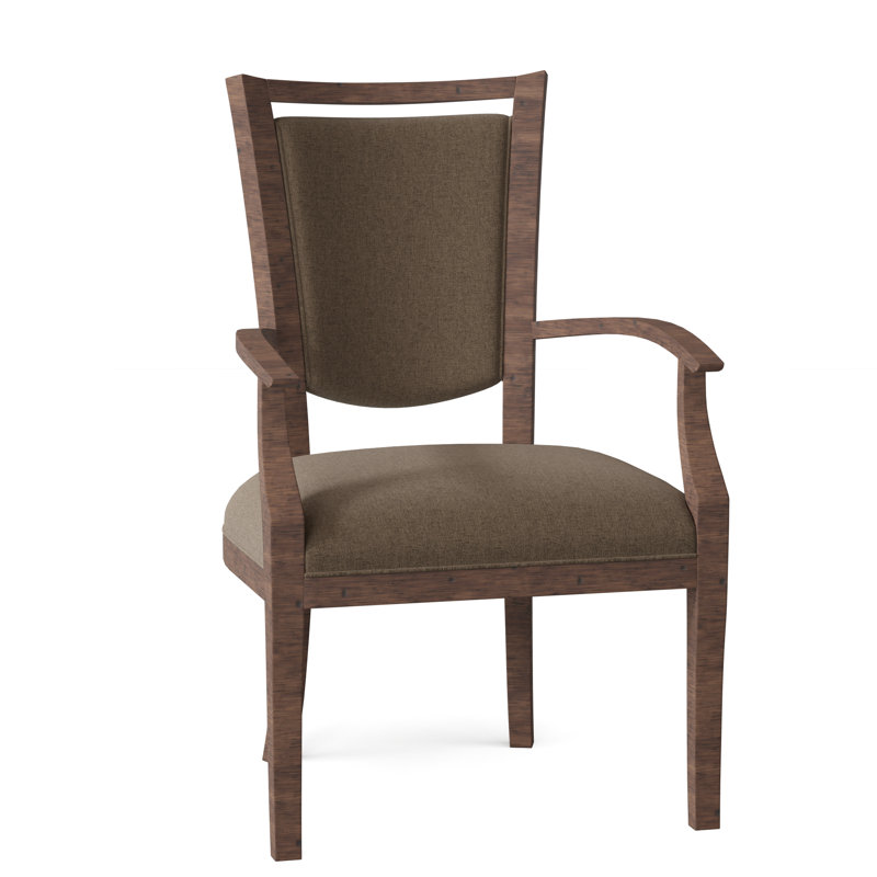 Chaise avec accoudoirs rembourrée Spiro, Mastic 3152, Tabac