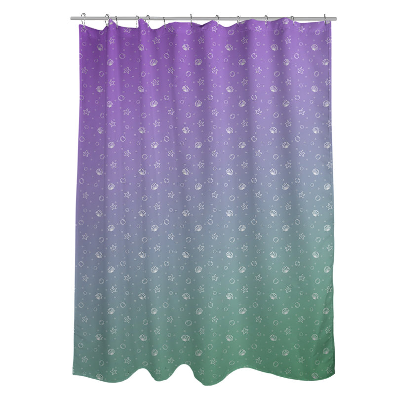 Rideau de douche Seashell, Mauve/vert