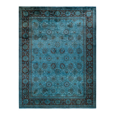 Holsworth One-of-a-Kind 9' 2" X 12' 5" New Age Wool Area Rug Blue