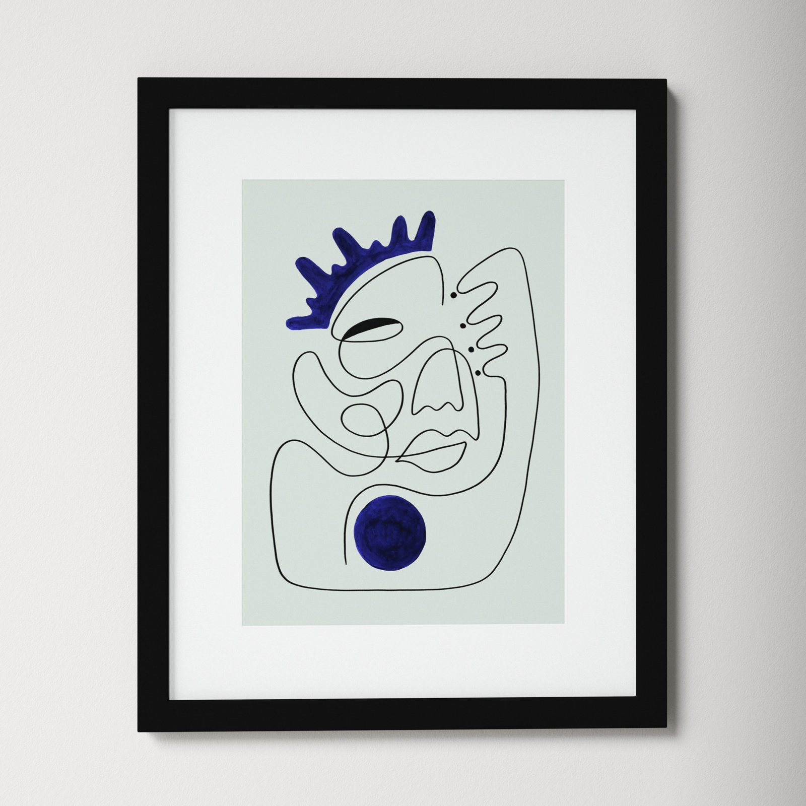 El Rey Print by Shatha Al Dafai, 21.38" H x 17.38" W x 0.875" D, Noir Black Framed