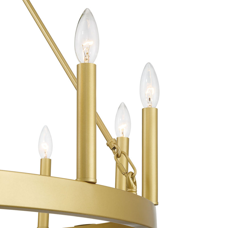 Lustre en forme de bougie à 12 lumières de style bougie Debbra certifié UL, Paillettes laiton