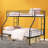 Metal Twin Over Full Bunk Bed With Trundle, Ladder, Full-Length Guardrails, Noise-Free, No Box Spring Required