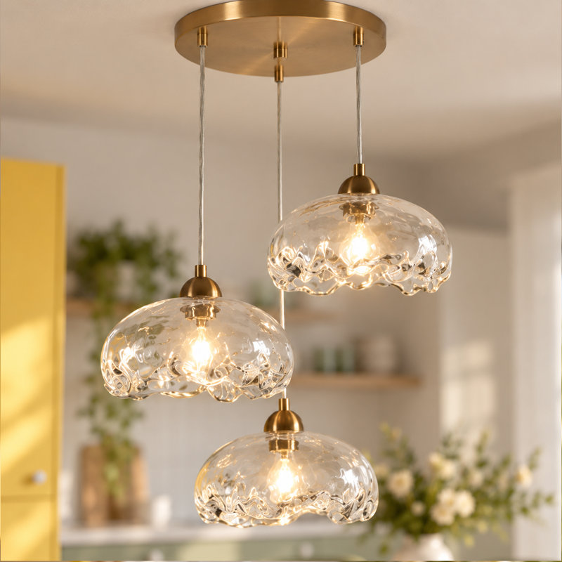 Luminaire suspendu en cuivre galvanisé à 3 lumières Alyra