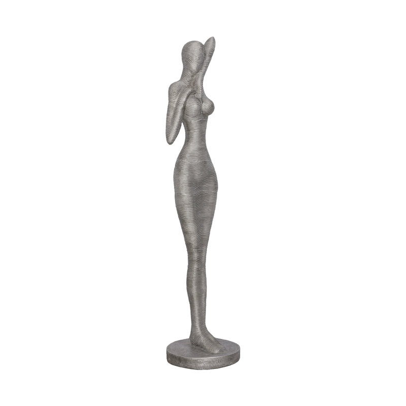 Statue admirative debout, aluminium