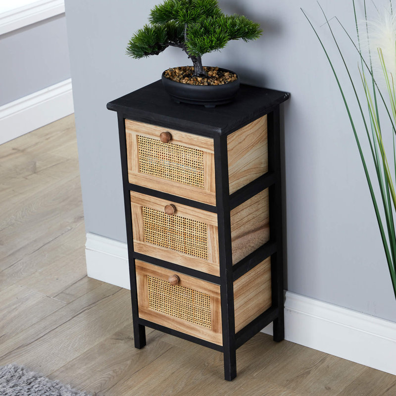 Ambrey Fully Assembled 3 Rattan Drawer Chest Storage Unit