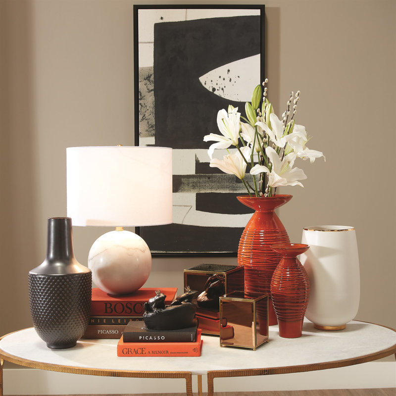 Lampe sphère en marbre - blanc