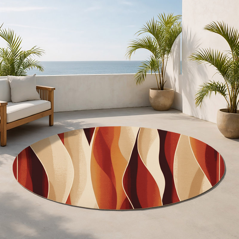 Tapis intérieur et extérieur Amber Echo, Rond 5 pi