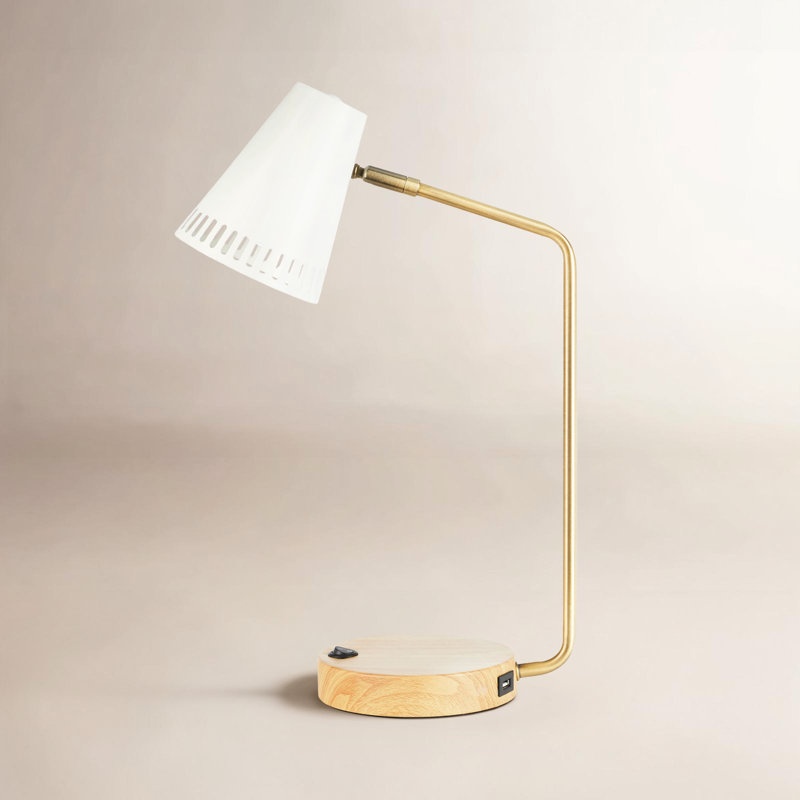 Iago Metal USB Desk Lamp, White