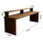 Modern Solid Wood Rectangular Desk with Shelf-403766732