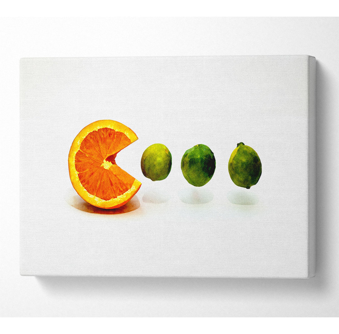 Lime Eating Orange - Kunstdrucke auf Leinwand - Wrapped Canvas