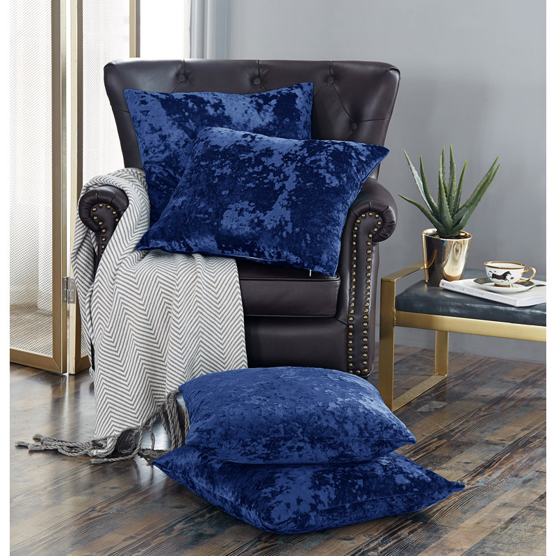 Housses de coussin en velours écrasé, Bleu