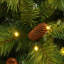 Sapin de Noël artificiel de 1,80 m en pin mélangé avec des pommes de pin, des branches, des guirlandes lumineuses DEL et un support en métal