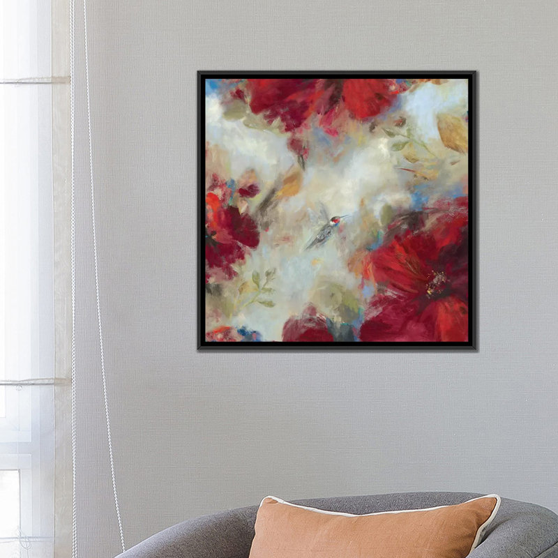 « hummingbird i », impression sur toile, H 18 po x l 18 po x P 1,5 po, Toile avec cadre noir, Pas de tapis