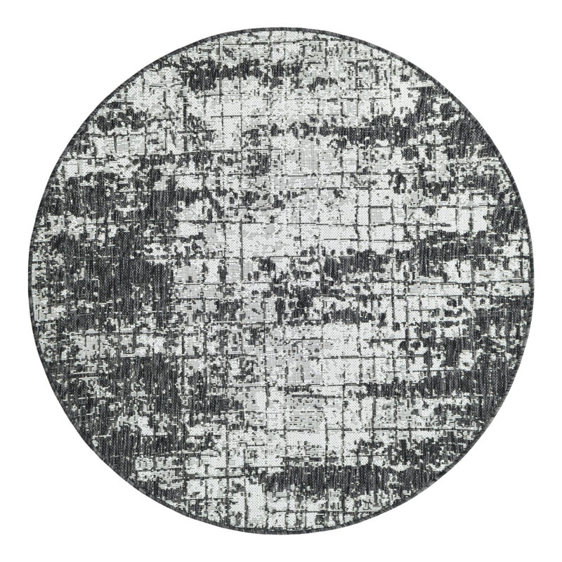 Tapis intérieur / extérieur d'extérieur moderne, Rond 4 pi 1 po