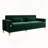 Luxury Emerald Green Velvet Sofa With Gold Accents-Modern 3-Seat Couch With Plush Cushions