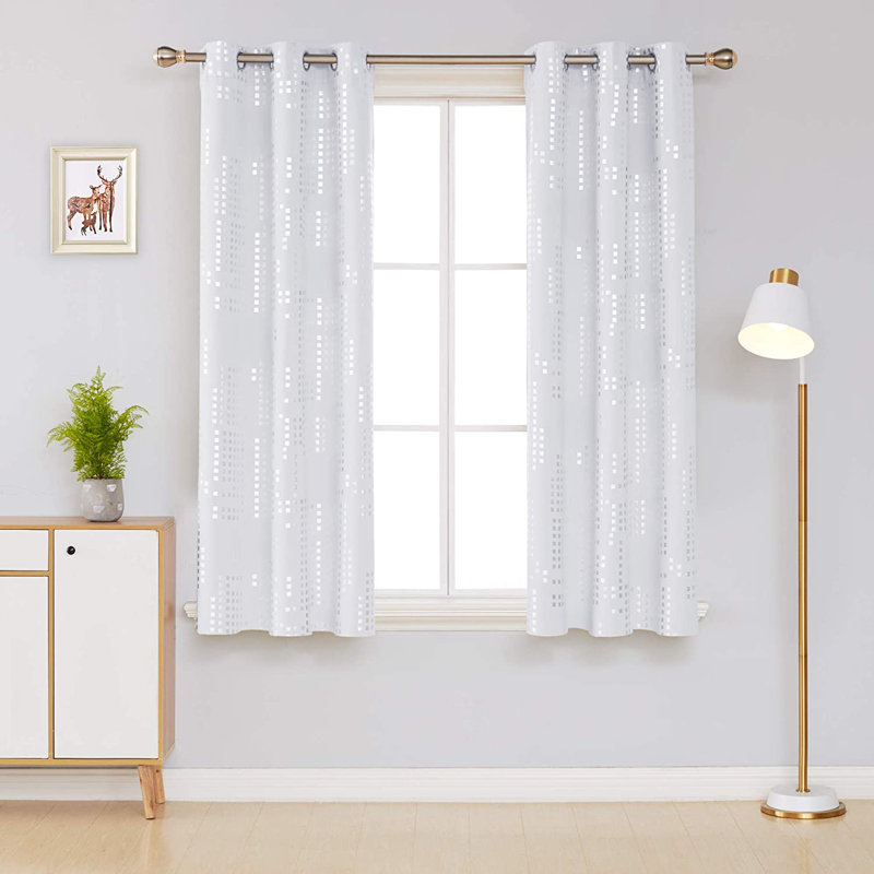 Carmacmoin Room Darkening Curtain Pair, 52" W x 54" L, White