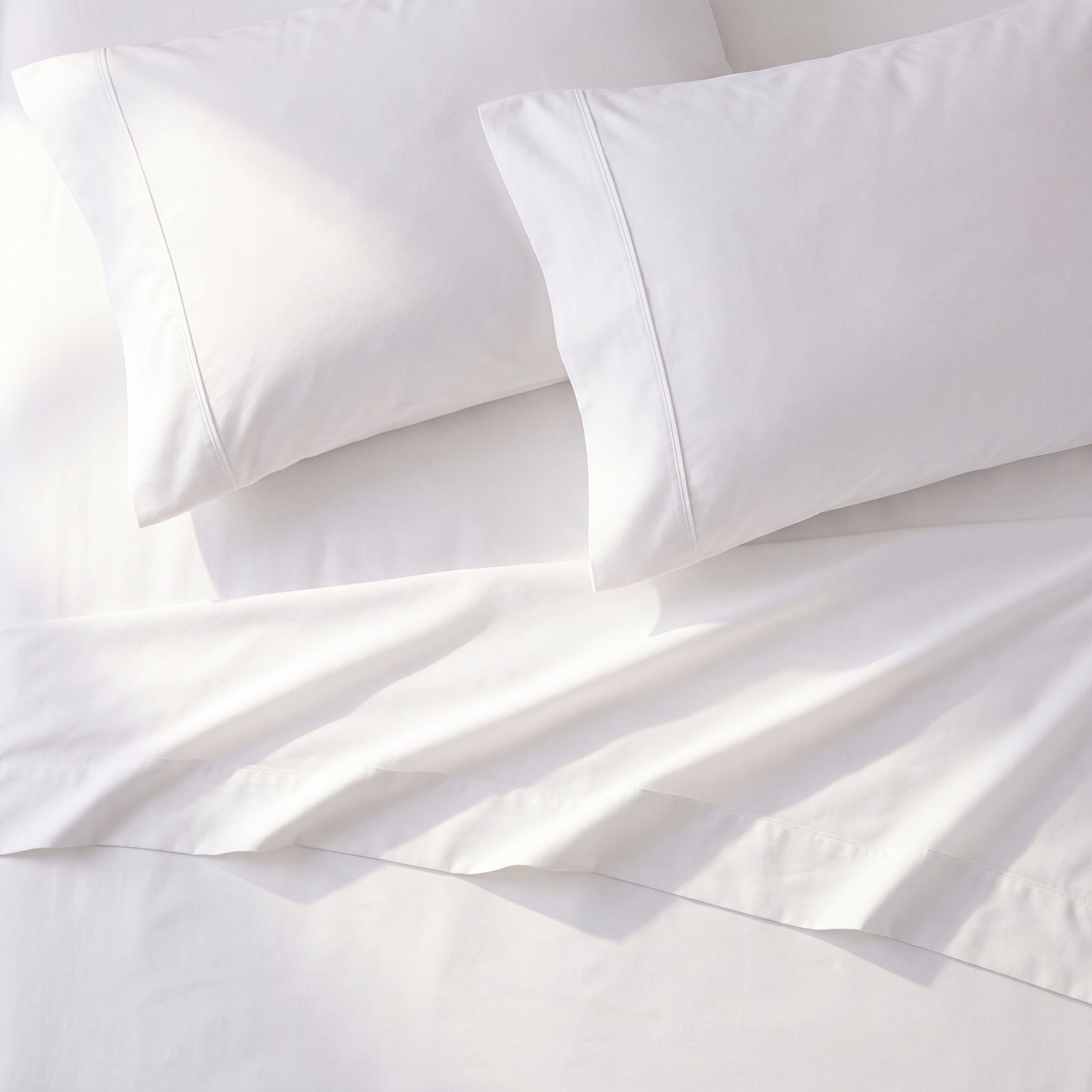 Danfield Cotton Sateen Pillowcase Set, King, White