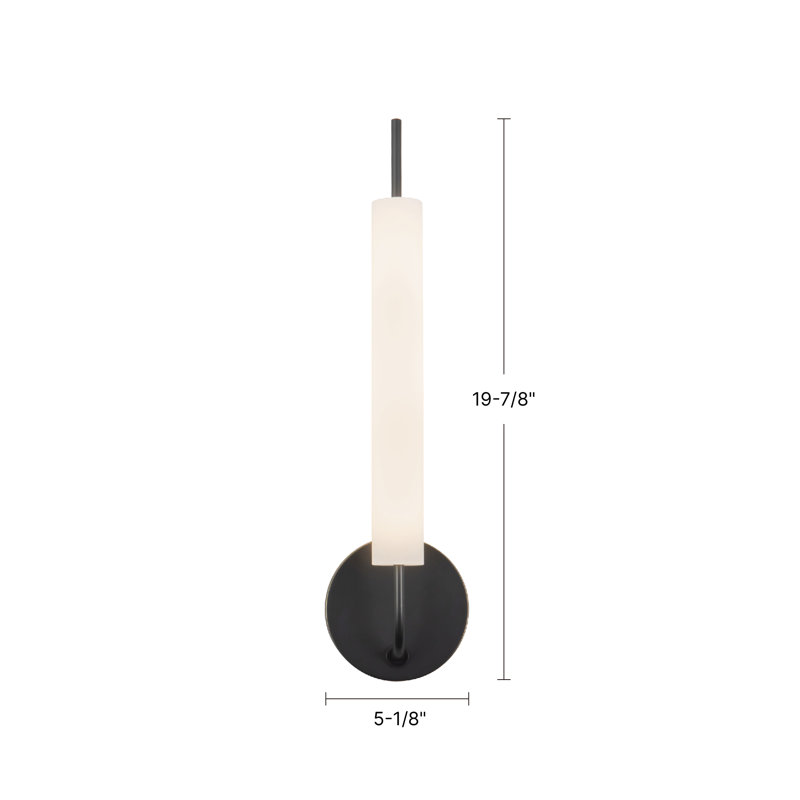 Wick 20-in Black dimmable LED Wall Sconce, Antique Brass