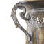 Vase en bronze en forme d'urne en métal avec détails martelés et découpes Stough