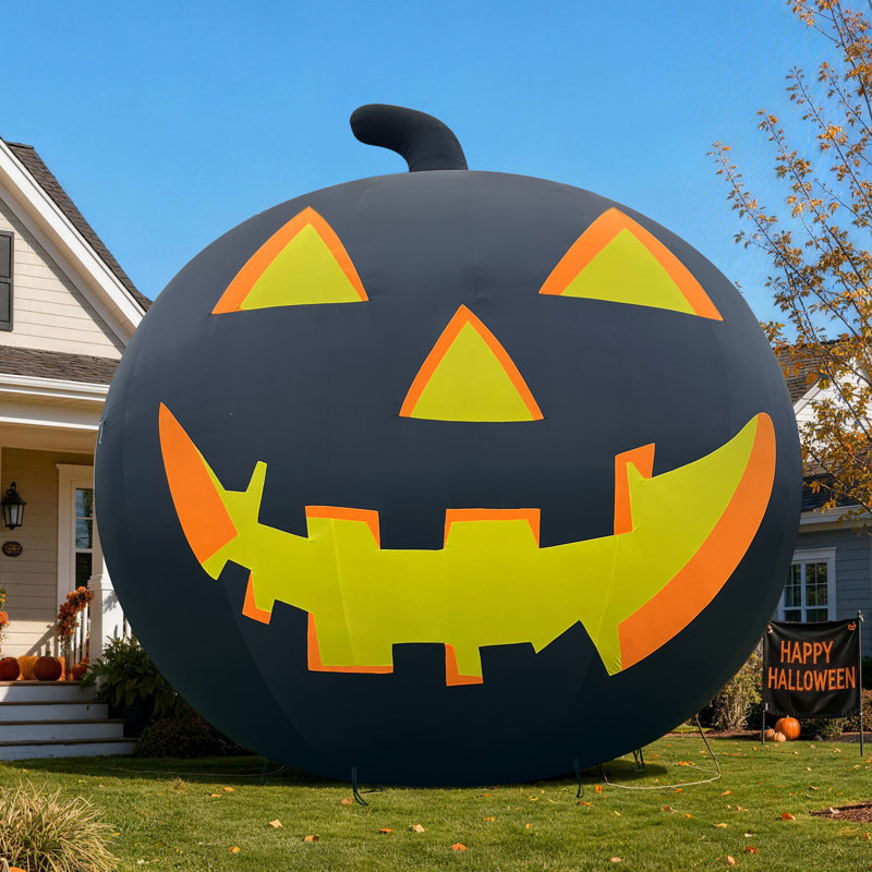 Décoration gonflable géante citrouille d'Halloween OZIS de 7,9 m (26 pi) avec souffleur de 680 W - Décoration gonflable pour jardins, fêtes, événements et décorations de fêtes à l'extérieur (lumières non comprises)