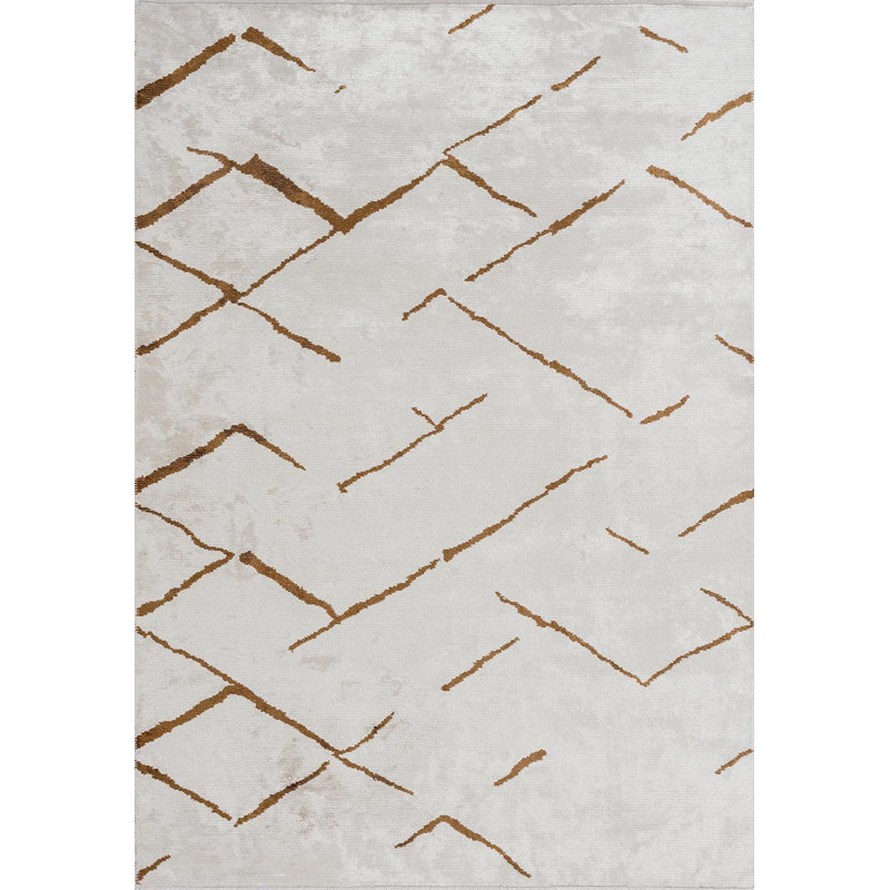 Anaila Abstract Hand Loom Indoor / Outdoor Area Rug, Rectangle 5'3" x 7'6"