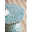 Petit tabouret de jardin avec table d'appoint ronde bleue D 15 x 16 po Capiz