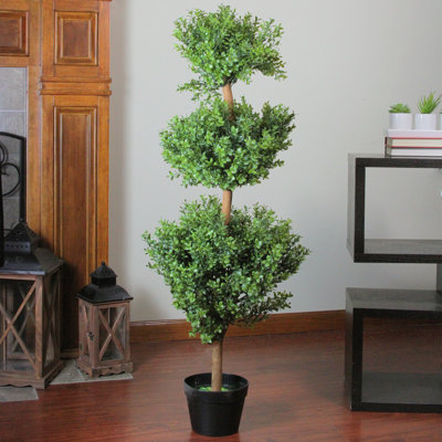 Arbre de Noël topiaire artificiel à trois boules 3,75 pi Murraya