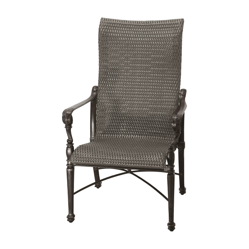 Grand Terrace Woven High Back Dining Chair, Vintage, Chestnut