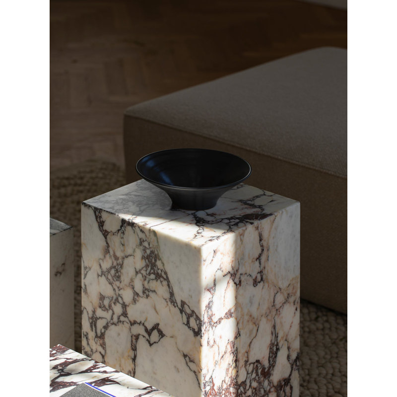 Plinth Marble End Table, Calacatta Viola, 20.1" H x 11.8" W x 11.8" D