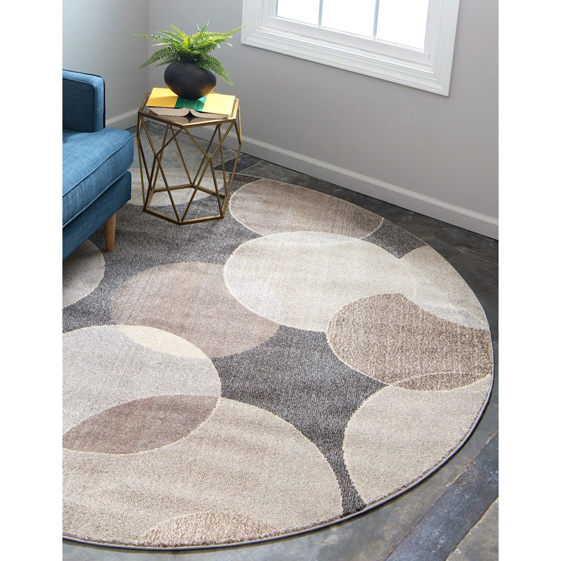 Prismatic Abstract Indoor Rug, Round 8'