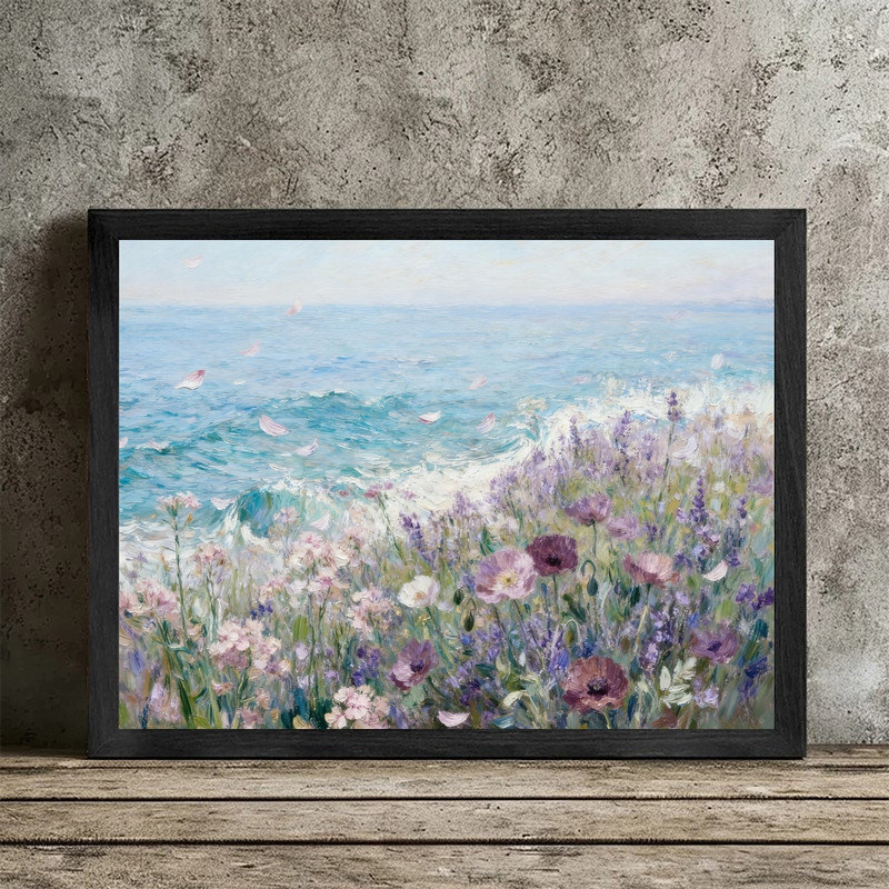 «Black», impression encadrée, impression de paysage de fleurs sauvages, 25" H x 17" W