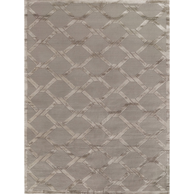 Metro-Velvet Hand Woven Wool Geometric Area Rug, Rectangle 6' x 9'
