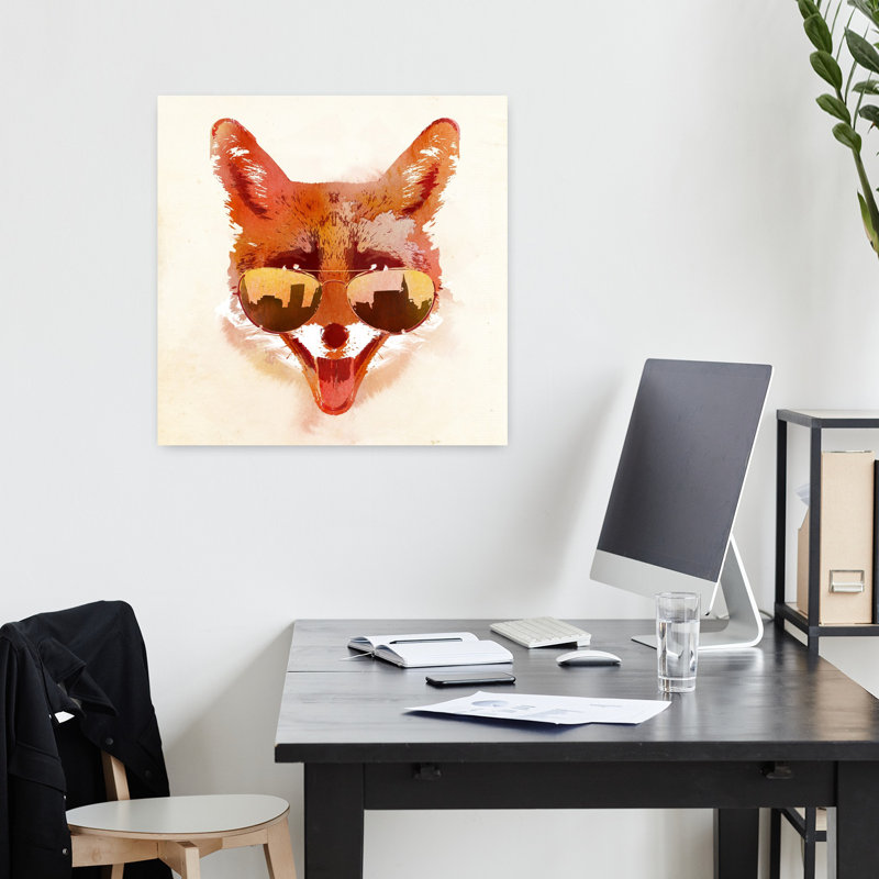 Big Town Fox, art urbain contemporain, H 18 po x l 18 po