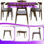 Ensemble de salle à manger 5 pièces 47,2 en bois d'hévéa et 4 chaises rembourrées-539627525