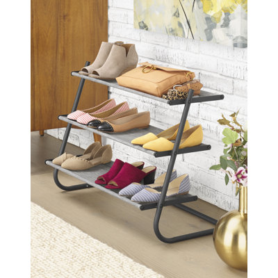 3-Tier Shoe Shelf - Matte Black